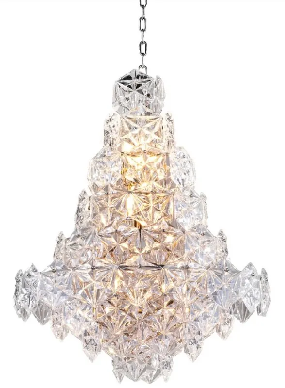 Casa Padrino luxury chandelier silver / clear glass Ø 60 x H. 76 cm - Hotel & Restaurant Chandelier - Luxury Quality Aktuell