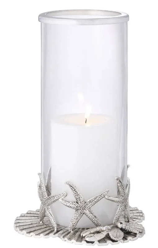 Casa Padrino luxury hurricane antique silver Ø 20.5 x H. 31.5 cm - Luxury Decoration Accessories Preiswert