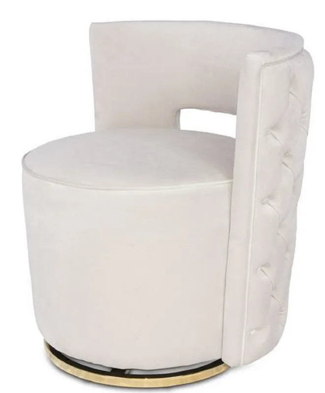 Direktkauf Casa Padrino Luxury Chesterfield Swivel Armchair Light Gray 65 x 58 x H. 69 cm - Velvet Armchair - Luxury Furniture