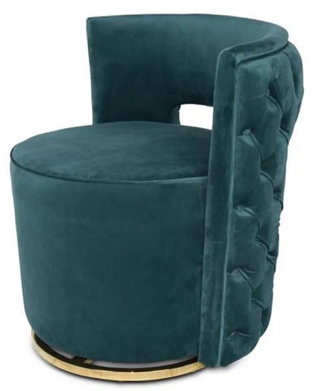Top-Preis Casa Padrino Luxury Chesterfield Swivel Armchair Dark Green 65 x 58 x H. 69 cm - Velvet Armchair - Luxury Furniture