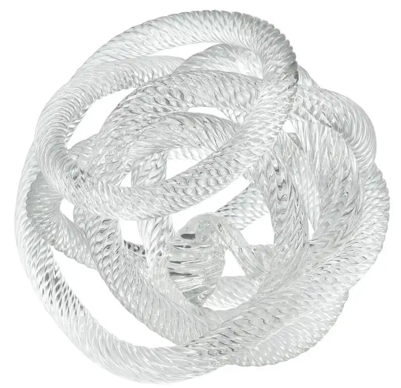 Zertifiziert Casa Padrino Luxury Glass Desk Deco Nautical Pier Rope 20 x 20 x H. 20 cm - Office Decoration Accessories
