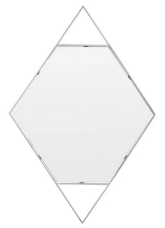 Casa Padrino designer wall mirror silver 81 x H. 119 cm - Stainless Steel Mirror in the Shape of a Diamond - Designer Furniture Sale