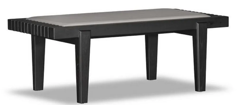 Casa Padrino Luxury Bench Black / Beige 160 x 47 x H. 42 cm - Solid Oak Bench with Genuine Leather Top-Preis