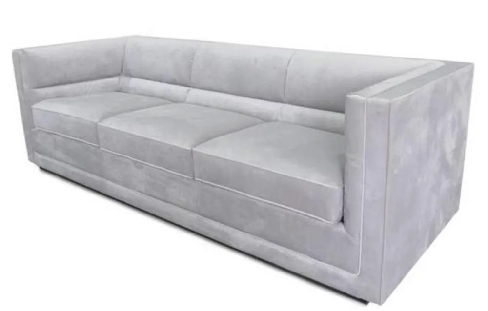 Casa Padrino luxury sofa light gray 231 x 86 x H. 74 cm - Living Room Velvet Sofa - Living Room Furniture Finale Aktion