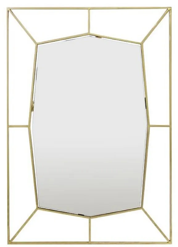 Casa Padrino designer wall mirror gold 67 x H. 100 cm - Stainless Steel Mirror - Luxury Decoration Accessories Zertifiziert