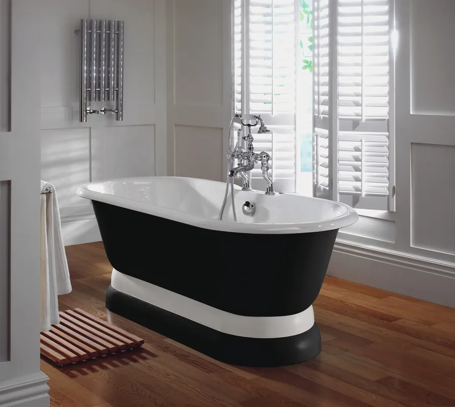 Aktuell Casa Padrino Luxury Art Nouveau Bathtub Black / White 170 x 78 x H. 58.5 cm - Freestanding Bathtub - Bathroom Furniture
