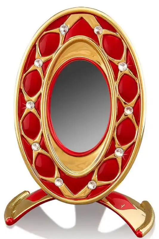 Casa Padrino Baroque Picture Frame Red / Gold 26 x 16 x H. 36 cm - Magnificent Ceramic Picture Frame with Swarovski Crystal Glass Online Kaufen