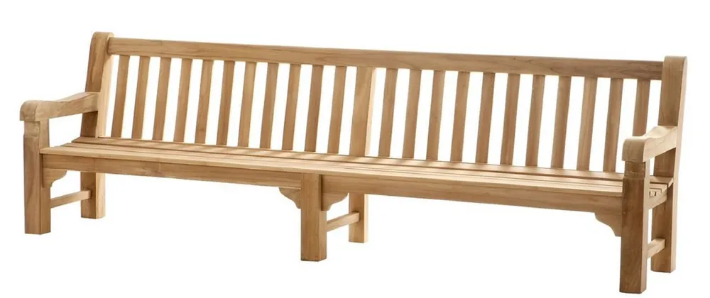 Casa Padrino Luxury Teak Bench / Garden Bench Natural 300 x 69 x H. 95 cm - Solid Wood Bench - Teak Furniture - Garden Furniture - Luxury Quality Bestseller