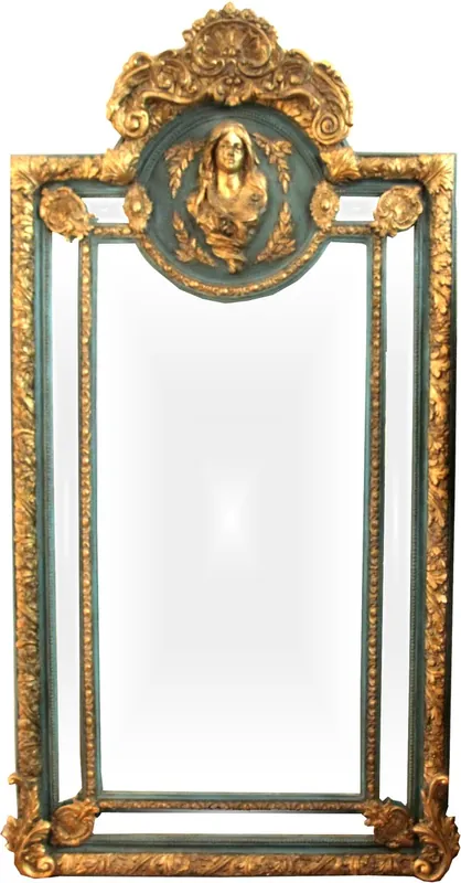 Grand Casa Padrino Baroque Mirror Green Gold Maria Motif - Baroque Antique style furniture Markenprodukt
