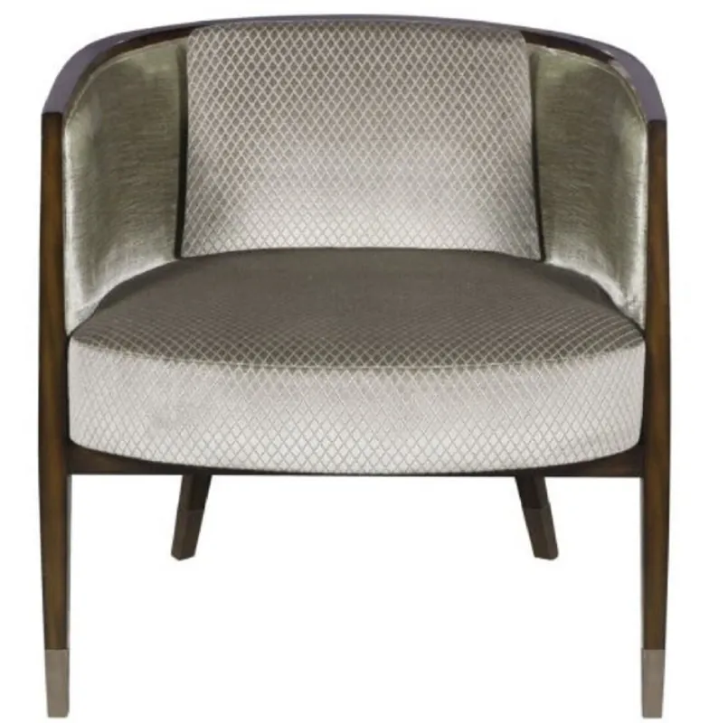 Casa Padrino Art Deco Lounge Chair Dark Brown / Silver / Gold 74 x 83 x H. 71 cm - Art Deco Furniture - Luxury Quality Angebot