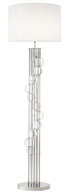 Casa Padrino luxury floor lamp silver / white Ø 48 x H. 176 cm - Designer Lamp with Crystal Glass - Luxury Living Room Lamp Günstig