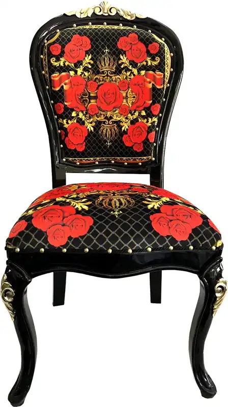 Solange Der Vorrat Reicht Pompöös by Casa Padrino Luxury Baroque Dining Chair Roses - Pompööser Baroque Chair designed by Harald Glööckler