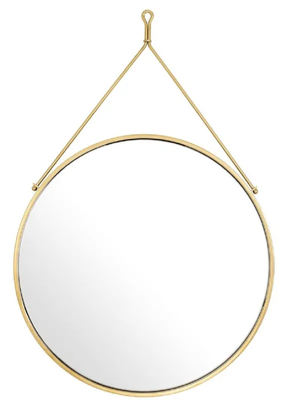 Markenware Casa Padrino Luxury Stainless Steel Wall Mirror Gold Ø 65 x 3 x H. 97 cm - Wardrobe Mirror - Living Room Mirror - Bedroom Mirror - Luxury Quality