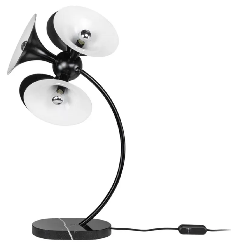 Preisknaller Casa Padrino luxury table lamp black / white 41 x 41 x H. 77 cm - Desk Lamp - Aluminum Lamp with Marble Base - Living Room Lamp - Office Lamp
