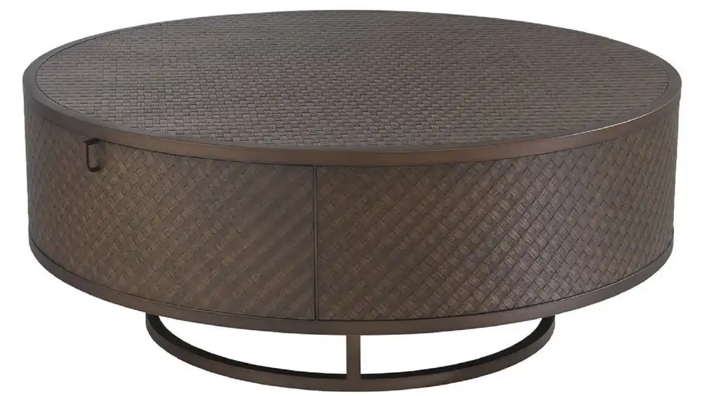 Casa Padrino luxury coffee table bronze Ø 100 x H. 40.5 cm - Round Living Room Table with 2 Drawers - Luxury Living Room Furniture Angebot