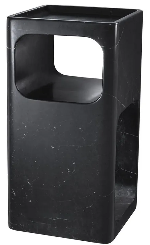Casa Padrino Designer Marble Side Table Black 28 x 28 x H. 55 cm - Living Room Furniture - Designer Furniture Markenprodukt