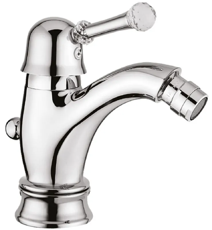 Casa Padrino luxury washbasin faucet with Swarovski crystal glass silver H. 16.5 cm - Single Lever Basin Tap - Luxury Bathroom Accessories Nur Für Kurze Zeit