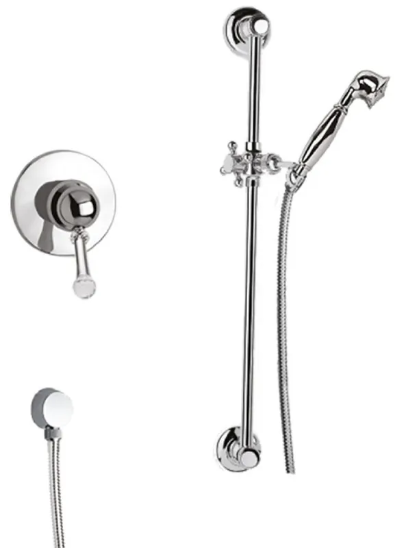 Casa Padrino luxury shower faucets set with Swarovski crystal glass silver - Single Lever Mixer with Shower Rail and Hand Shower - Bathroom Shower Set Bestpreis