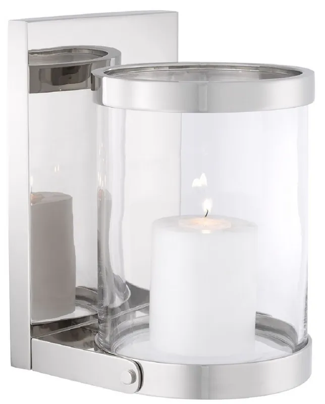 Casa Padrino luxury wall hurricane silver 17.5 x 19.5 x H. 25.5 cm - Wall Candle Holder - Deco Accessories Neuheit