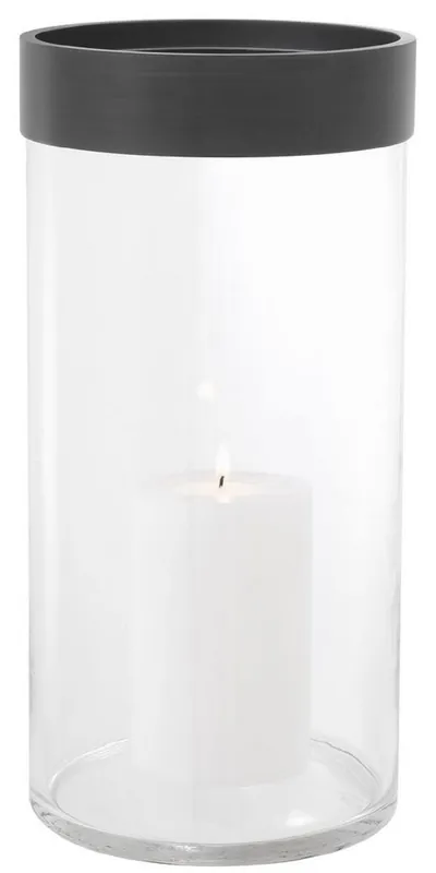Casa Padrino luxury hurricane bronze Ø 20.5 x H. 41.5 cm - Round Glass Candle Holder with Aluminum Ring - Luxury Quality Abverkauf