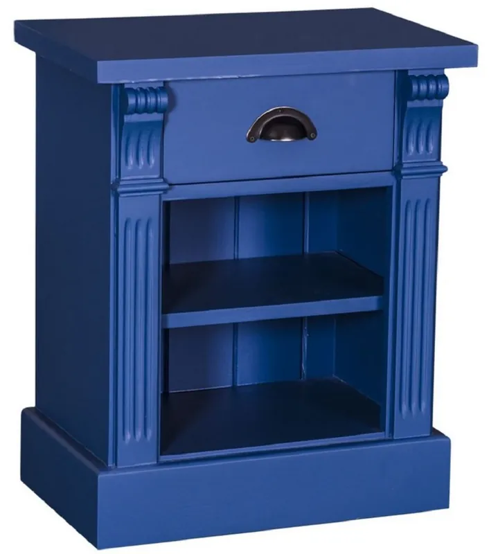 Sichere Zahlung Casa Padrino country style bedside table with drawer and shelf blue 49 x 33 x H. 60 cm - Solid Wood Night Dresser - Bedside Cabinet - Country Style Bedroom Furniture