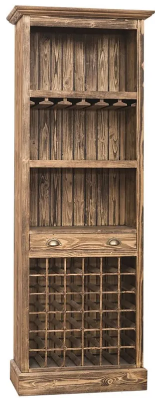 Zertifiziert Casa Padrino Country Style Bar Cabinet Brown 78 x 41 x H. 210 cm - Solid Wood Wine Cabinet - Bar Furniture in Country Style