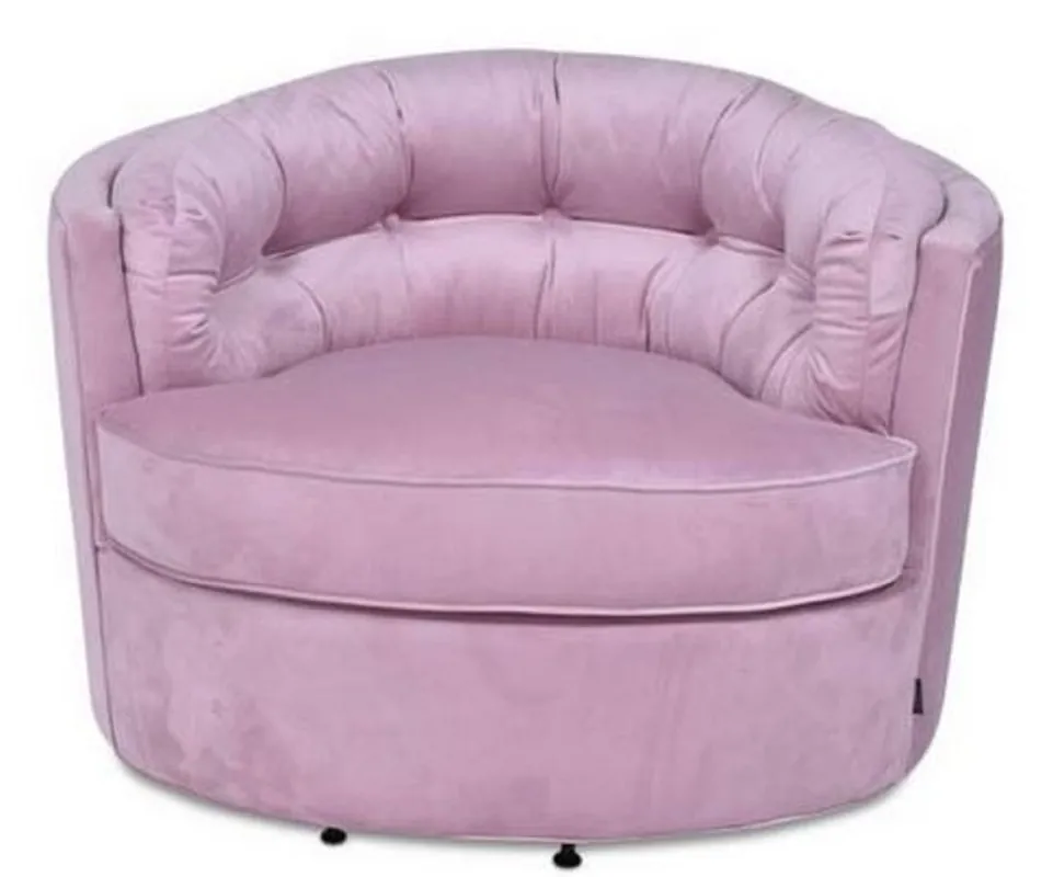 Rabatt Casa Padrino luxury swivel armchair pink 90 x 86 x H. 71 cm - Velvet Armchair - Living Room Armchair - Lving Room Furniture