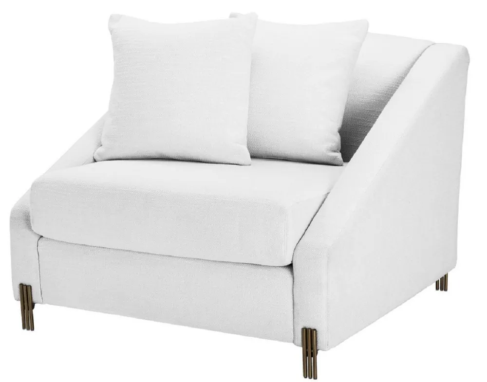 Super-Preis Casa Padrino luxury armchair white / brass 88 x 94 x H. 73 cm - Living Room Armchair with 2 Cushions - Luxury Furniture