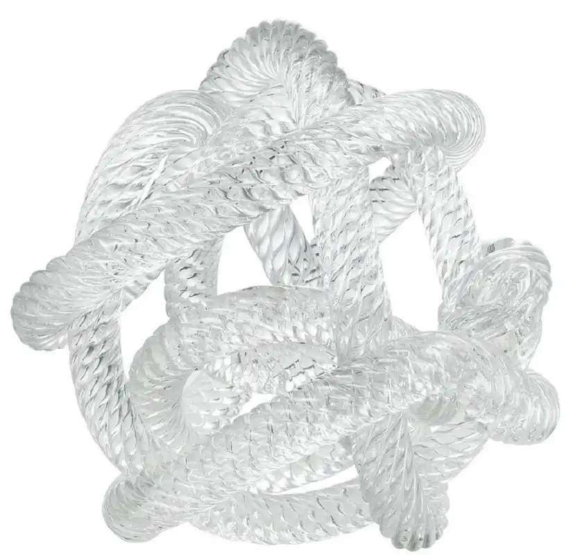 Casa Padrino Luxury Glass Deco Nautical Pier Rope 15 x 15 x H. 15 cm - Office Desk Living Room Decoration Accessories Jetzt Bestellen