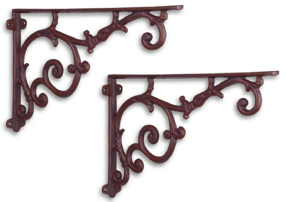 Billig Casa Padrino Art Nouveau Wall Bracket Set Antique Reddish Brown 30.4 x H. 19.3 cm - Baroque & Art Nouveau Wall Decoration Accessories
