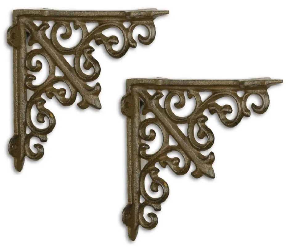 Casa Padrino Art Nouveau Wall Bracket Set Antique Brown 14 x H. 14 cm - Baroque & Art Nouveau Wall Decoration Accessories Heißes Angebot