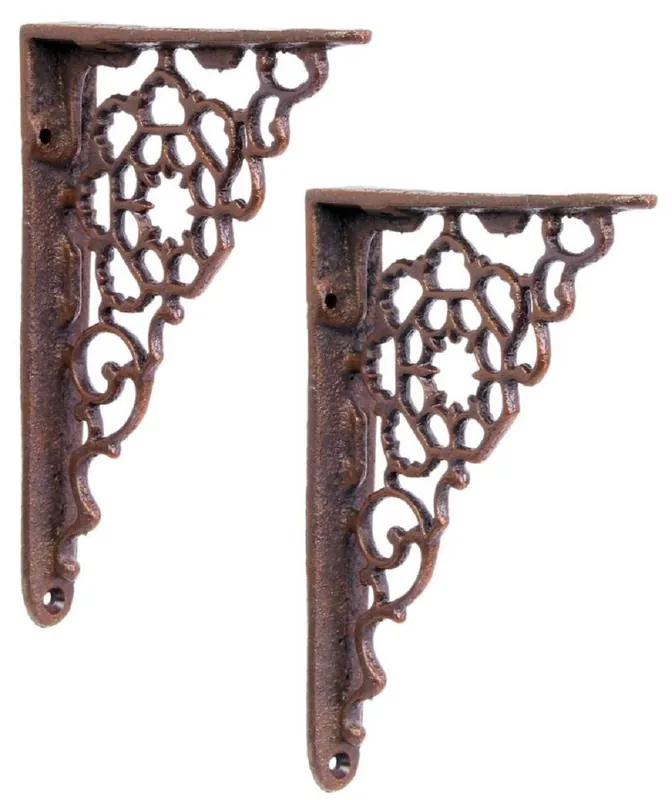 Casa Padrino Art Nouveau Cast Iron Wall Bracket Set Brown H. 16.5 cm - Wall Decoration - Deco Accessories Solange Der Vorrat Reicht