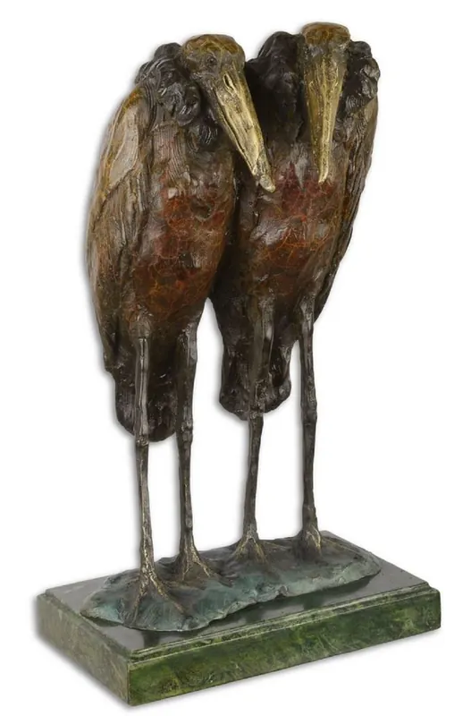 Meistverkauft Casa Padrino Luxury Bronze Sculpture Marabu Storks Bronze / Gold / Green 21.7 x 17.2 x H. 36.2 cm - Bronze Figure with Marble Base - Deco Figure