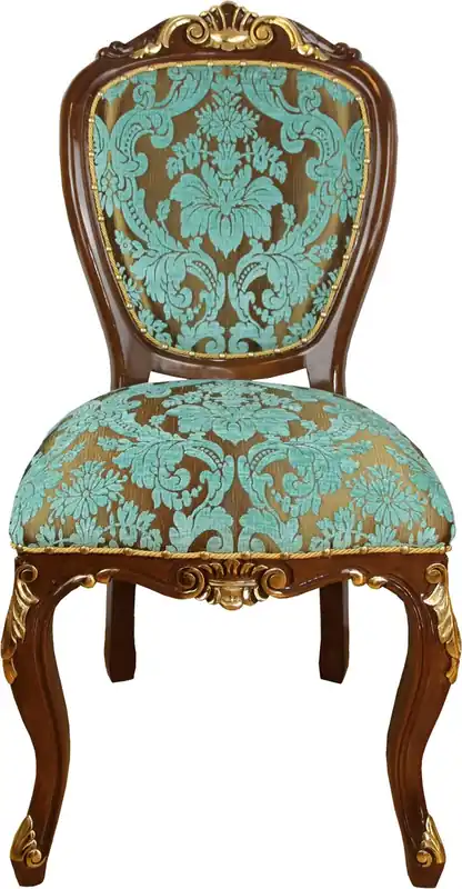 Günstig Casa Padrino Baroque Luxury Dining Chair Turquoise / Brown-Gold Antique Look - Luxury Hotel Furniture - Made in Italy