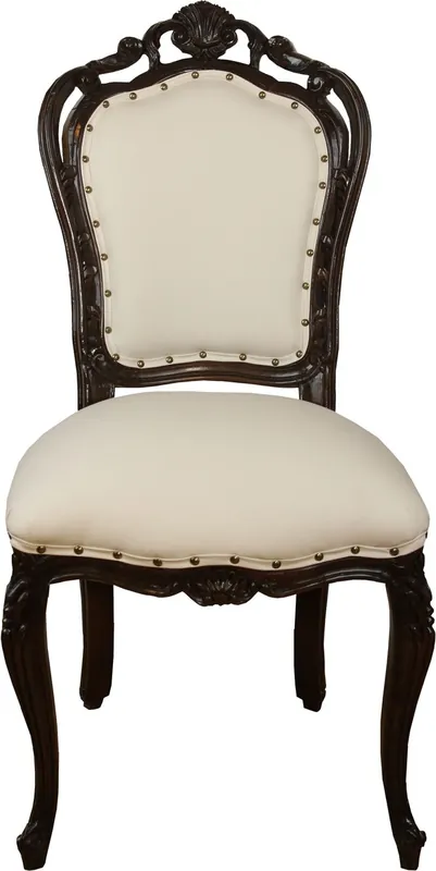 Neue Ware Casa Padrino luxury baroque dining chair in light cream / brown - Hotel Baroque stool - luxury quality