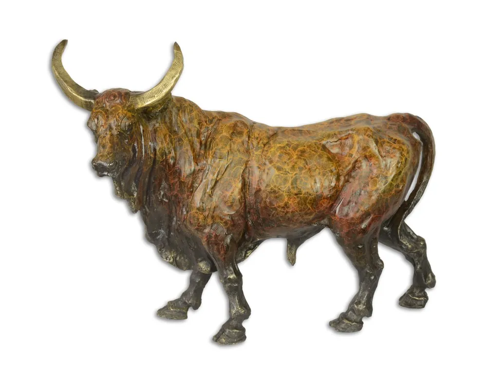 Casa Padrino luxury bronze figure Asian buffalo 16,8 x 47,5 xh. 35,6 cm - bronze sculpture - decoration - deco accessories Sonderangebot