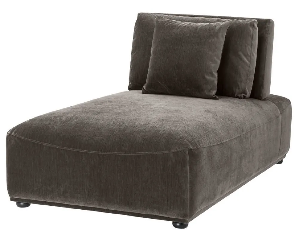 Casa Padrino Luxury Chaise Longue Gray / Black 93 x 158 x H. 83 cm - Reclining Chair with Backrest and 2 Pillows - Living Room Furniture Sichere Zahlung