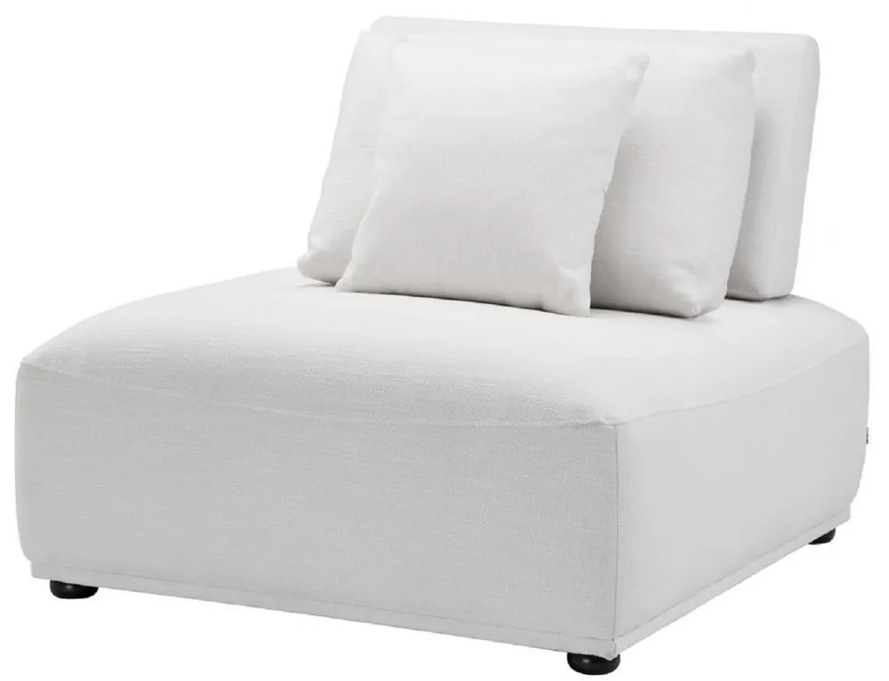 Sichere Zahlung Casa Padrino luxury armchair white / black 93 x 109 x H. 83 cm - Living Room Armchair with Backrest and 2 Pillows - Living Room Furniture