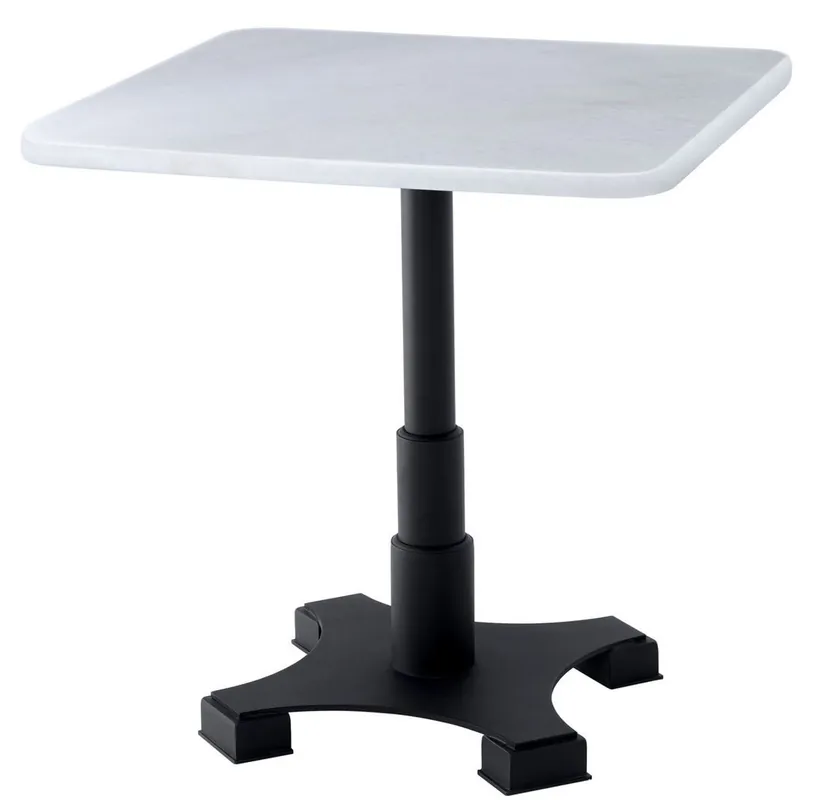 Solange Der Vorrat Reicht Casa Padrino luxury dining table white / black 75 x 75 x H. 75 cm - Kitchen Table with Square Marble Top - Dining Room Furniture