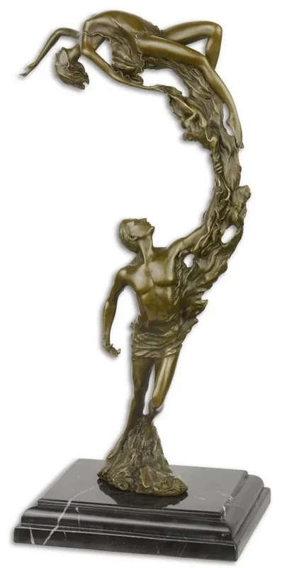 Direktkauf Casa Padrino Luxury Bronze Sculpture with Marble Base Dancer Couple Bronze / Black 18.3 x 12.9 x H. 36.2 cm - Bronze Figure - Deco figure - Decoration Accessories