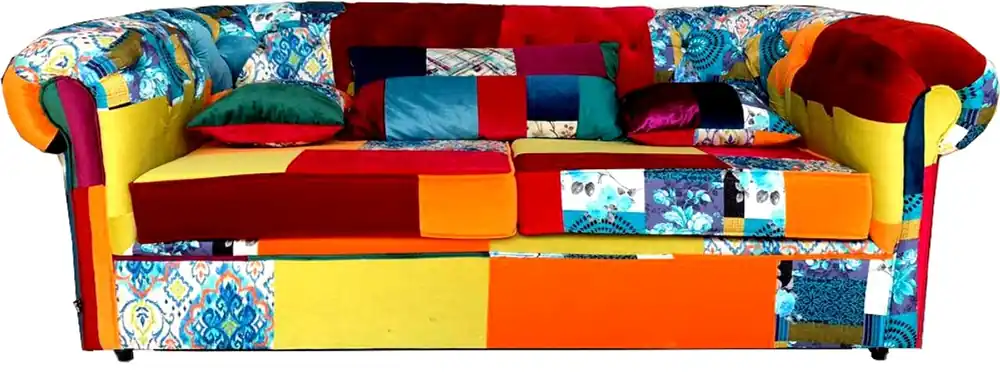 Casa Padrino Chesterfield 3 seater Patchwork Stained - Living Design coffee Nur Heute