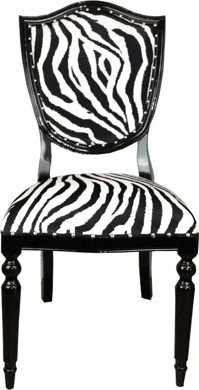 Mega-Angebot Casa Padrino Art Deco Luxury Dining Chair Zebra / Black - Luxury Hotel Furniture