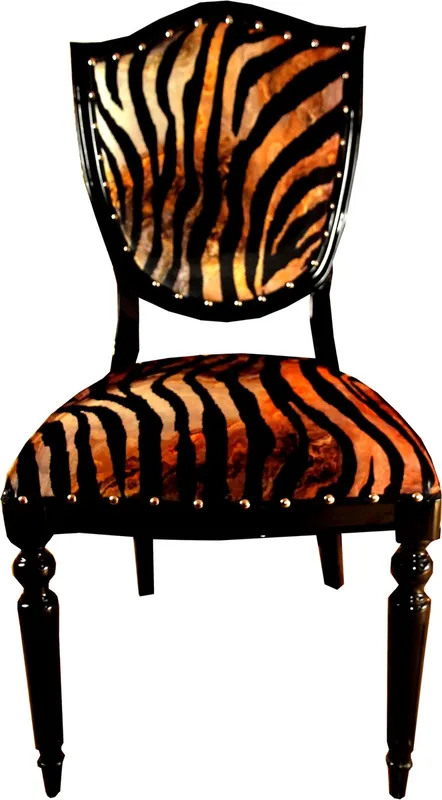 Top-Seller Casa Padrino Art Deco Luxury Dining Chair Leopard / Black - Luxury Hotel Furniture