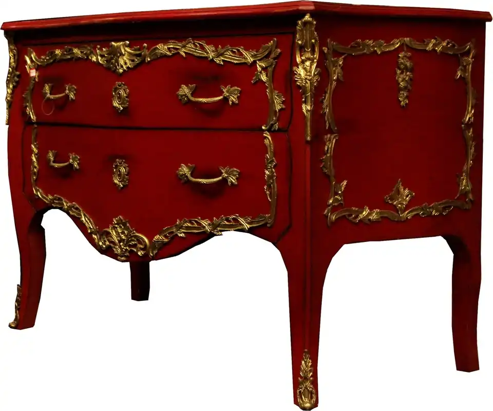 Casa Padrino Baroque Dresser Red / Gold Antique Style 130 cm - Handmade from solid wood - Limited Edition Ausverkauf