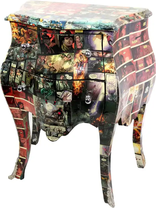 Casa Padrino Baroque Commode Comic Design 63 cm x H 75 cm Mod2 - Handcrafted unique - Limited Edition Bestpreis