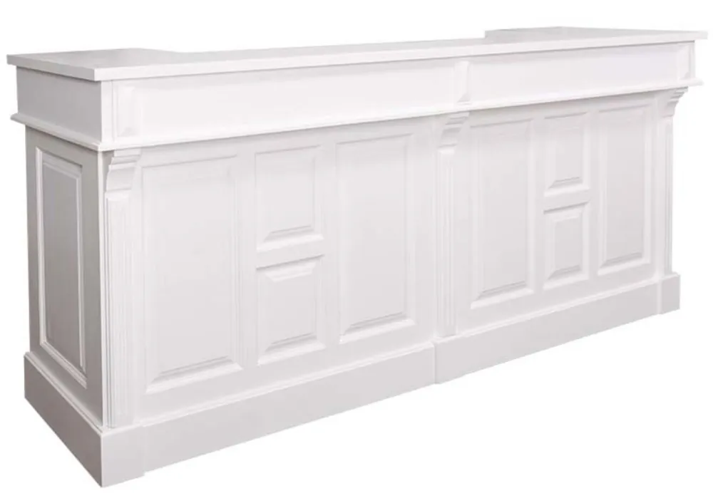 Knallerangebot Casa Padrino country style bar counter white 240 x 65 x H. 107 cm - Solid Wood Bar Counter with 2 Drawers - Country Style Furniture
