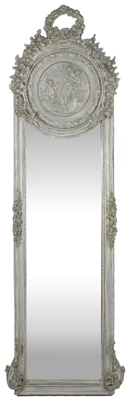 Markenware Casa Padrino Baroque Mirror Gray 55 x H. 175 cm - Solid and Heavy - Antique Style Wall Mirror