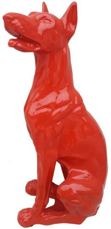 Ausverkauf Casa Padrino luxury decorative sculpture dog doberman red H. 80 cm - Large decorative figure - XXL decorative sculpture - XXL decorative figure - XXL animal figure - Luxury XXL figures