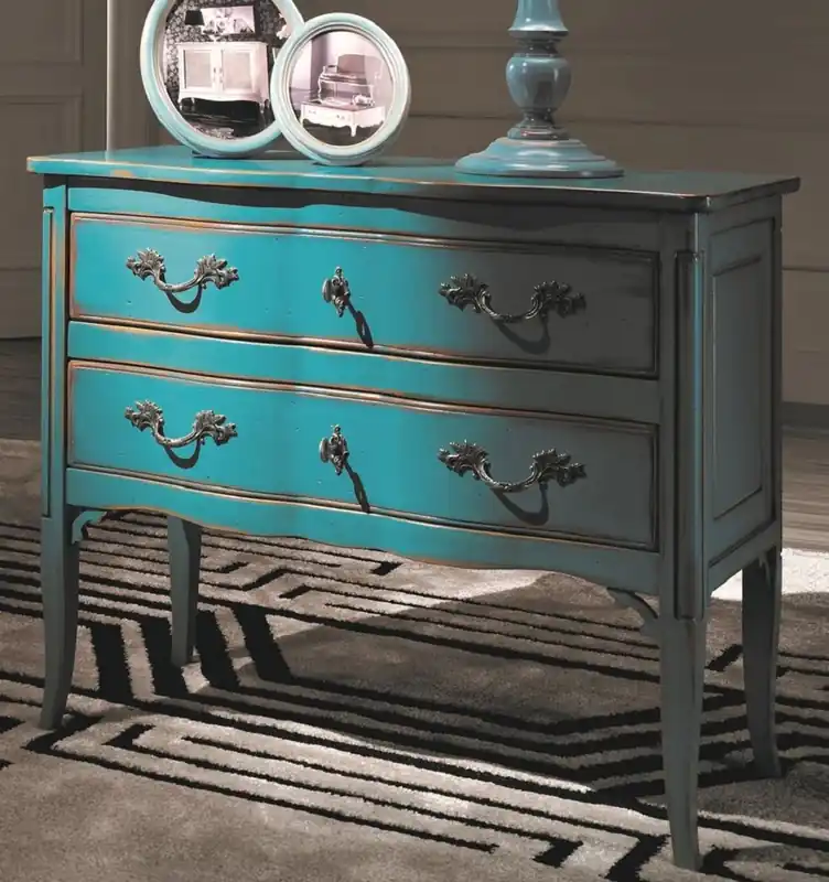 Casa Padrino luxury baroque dresser antique light blue / silver - Handmade chest of drawers with 2 drawers - Baroque bedroom furniture - Baroque furniture - Luxury quality - Made in Italy Aktuell