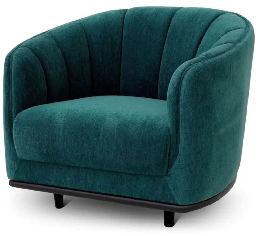 Zertifiziert Casa Padrino luxury armchair green / black 87 x 86 x H. 74.5 cm - Living room armchair - Hotel armchair - Living room furniture - Hotel furniture - Luxury furniture - Living room furniture